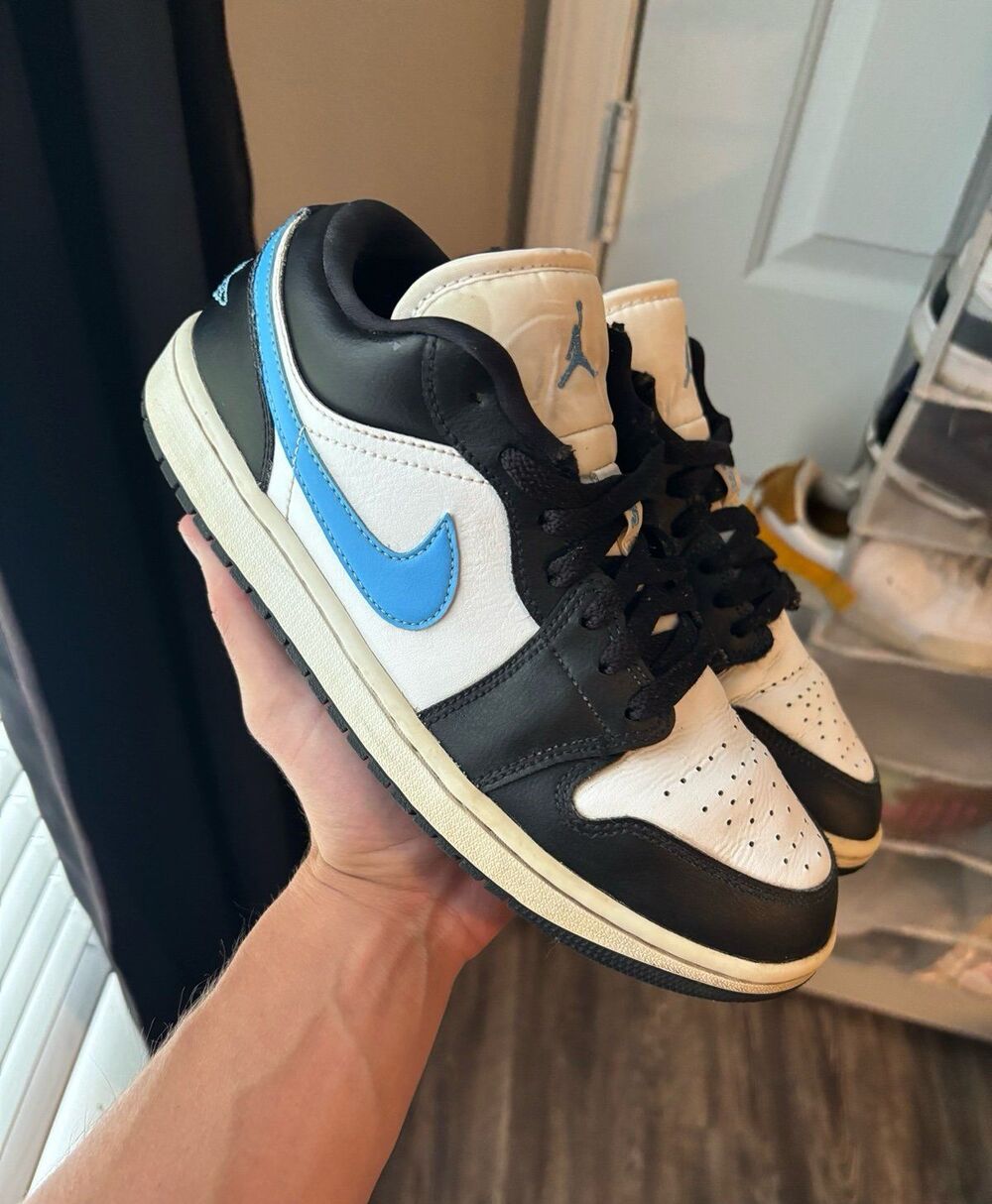 Air Jordan 1 Low Black University Blue White Size Women’s 8.5
